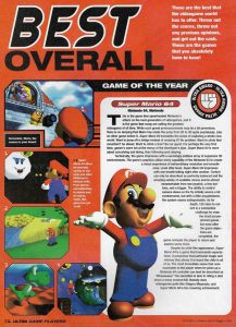 Super Mario 64 Was Ultra Game Player Magazine's 1996 Game of the Year ...